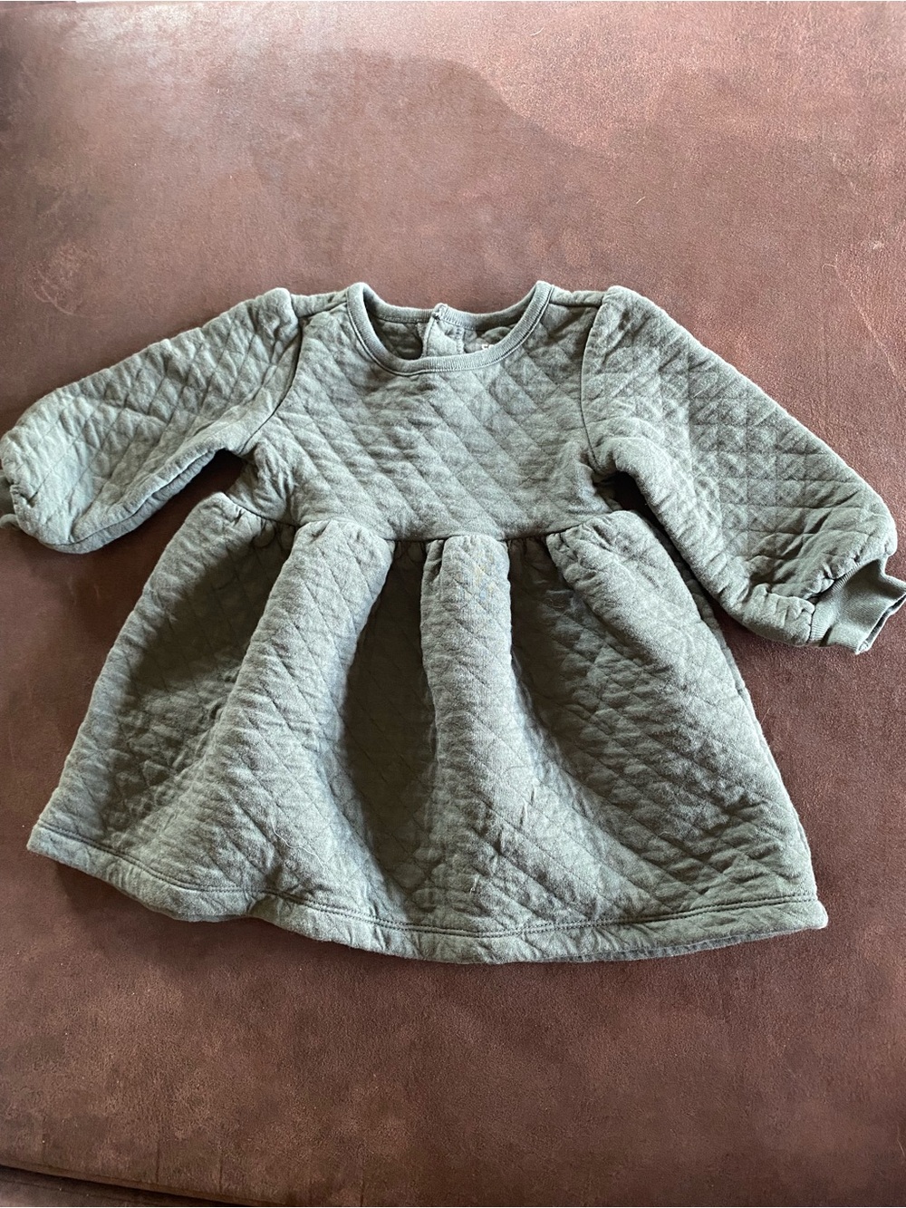 Carter's Quilted Hunter Green Long-Sleeve Sweater Dress